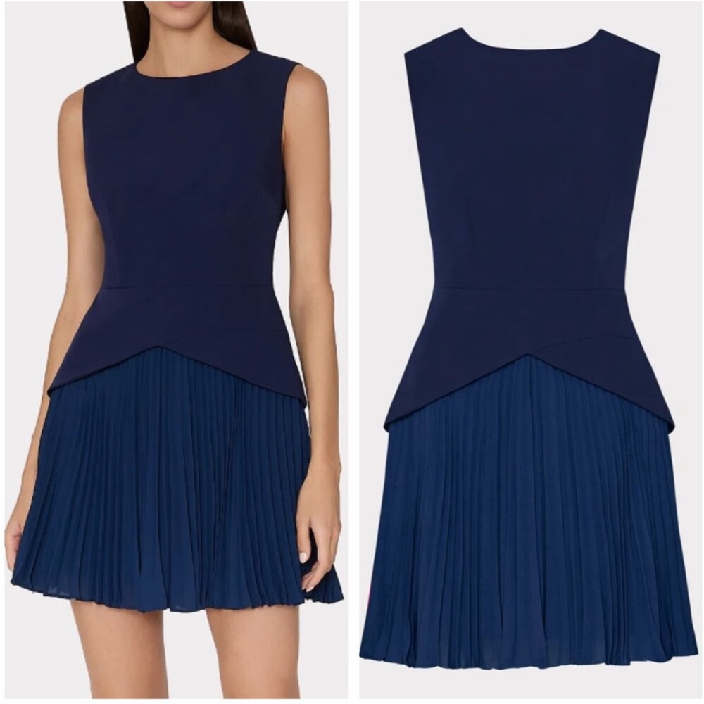 Milly Haddy Sleeveless Pleated Mini Dress